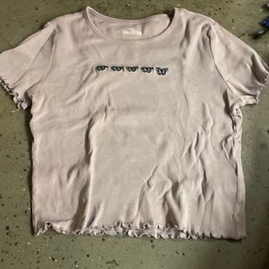 hollister baby tee light purple size medium